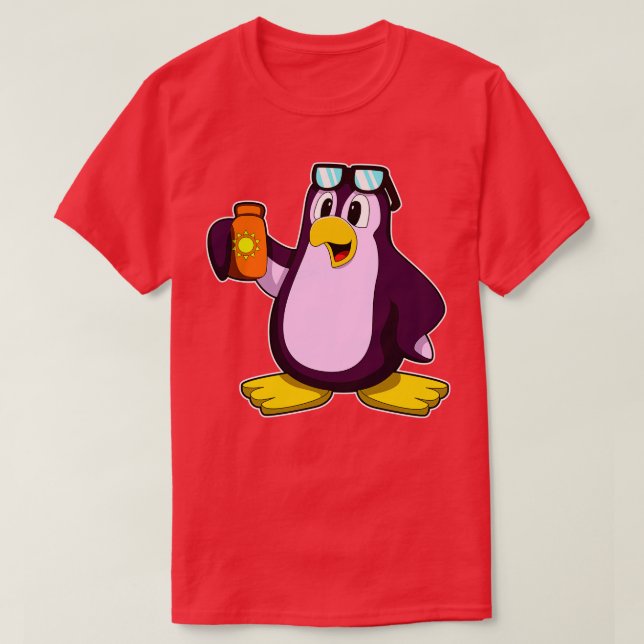 Camiseta Pingüino con gafas de sol crema (Diseño del anverso)