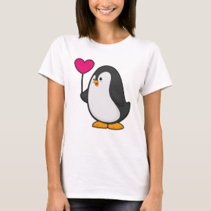Camiseta Pingüino con globo cardíaco