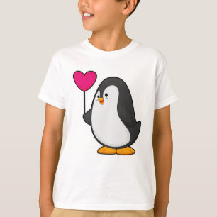 Camiseta Pingüino con globo cardíaco
