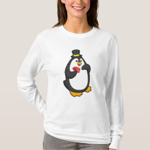 Camiseta Pingüino con Gorra en Poker con tarjetas de Poker