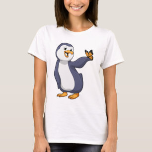 Camiseta Pingüino con mariposa