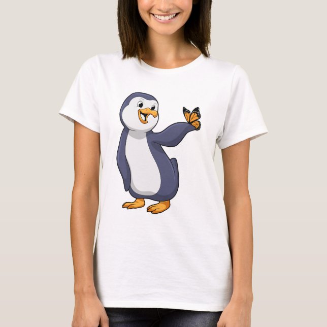 Camiseta Pingüino con mariposa (Anverso)