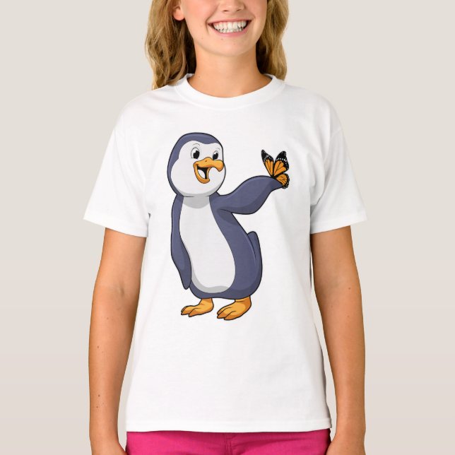 Camiseta Pingüino con mariposa (Anverso)
