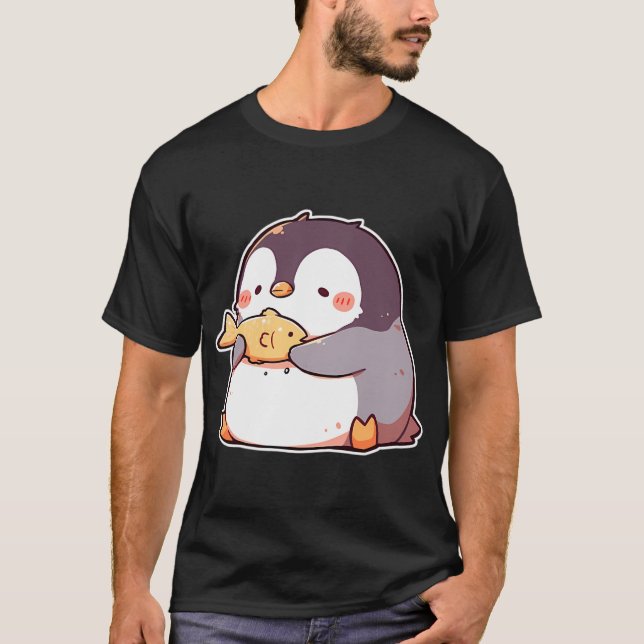 Camiseta Pingüino con pescado (Anverso)