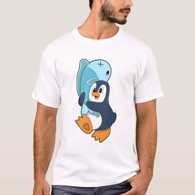 Camiseta Pingüino con pescado (Anverso)