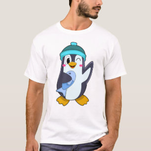 Camiseta Pingüino con pescado y Gorra