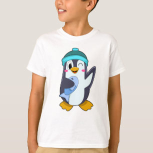 Camiseta Pingüino con pescado y Gorra