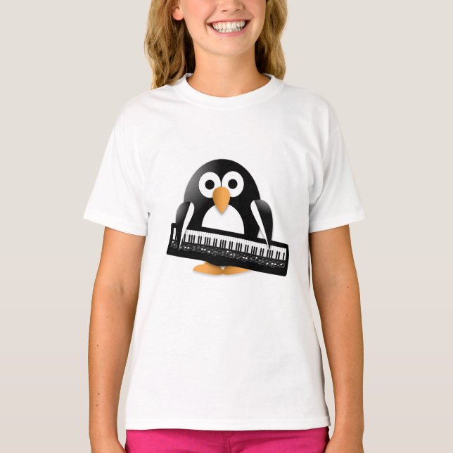 Camiseta Pingüino con piano (Anverso)