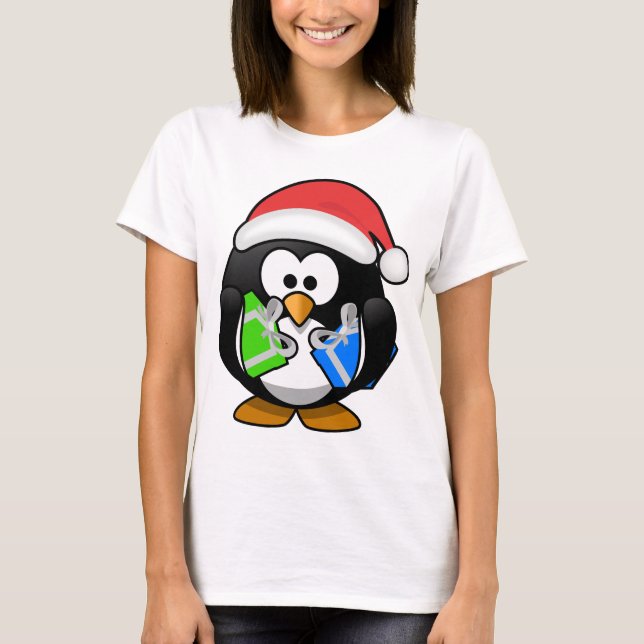 Camiseta Pingüino con regalos (Anverso)