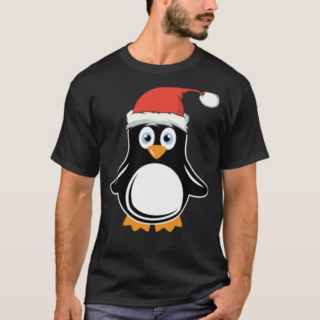 Camiseta Pingüino con Sombrero Santa (Anverso)