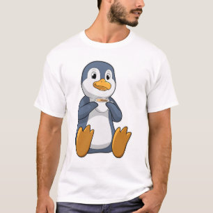 Camiseta Pingüino con Taza de Café