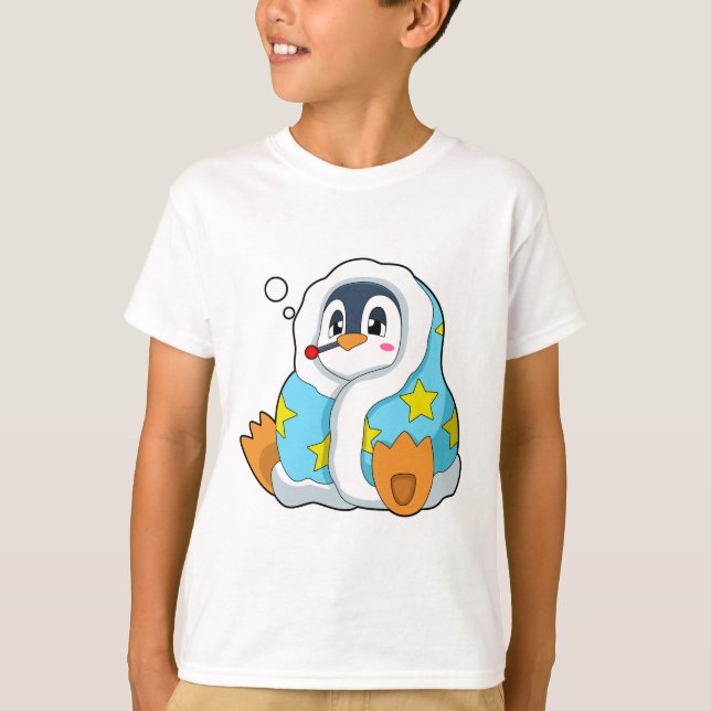 Camiseta Pingüino con termómetro clínico (Anverso)