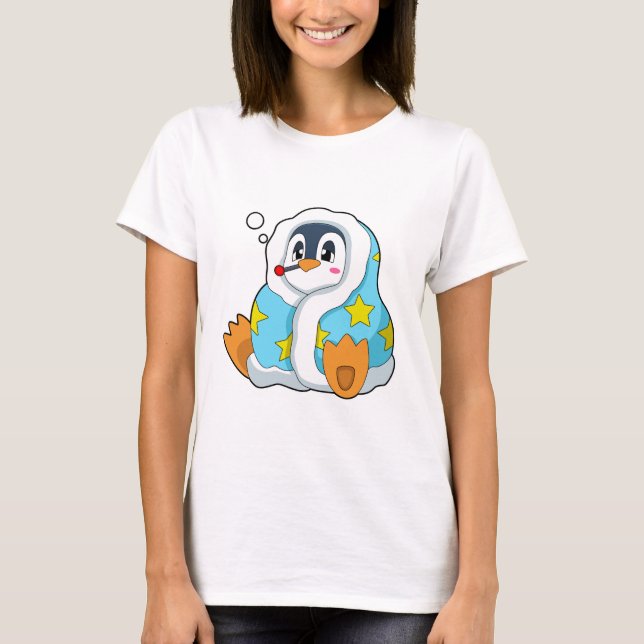 Camiseta Pingüino con termómetro clínico (Anverso)