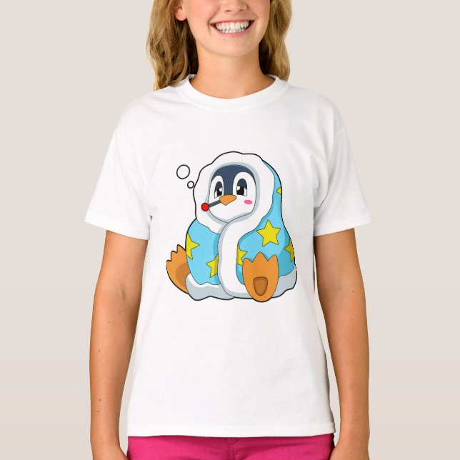 Camiseta Pingüino con termómetro clínico (Anverso)