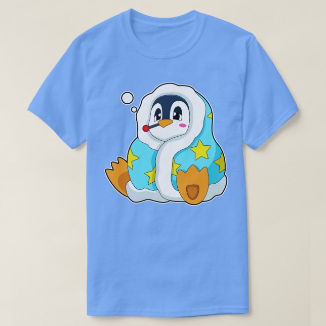 Camiseta Pingüino con termómetro clínico (Diseño del anverso)