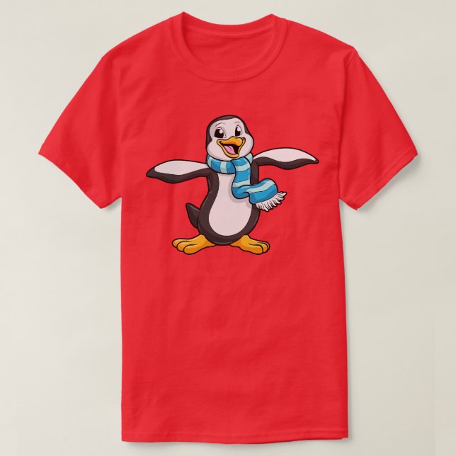 Camiseta Pingüino con una bufanda (Diseño del anverso)