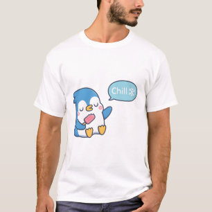 Camiseta Pingüino Cuto Con Popsicle Dice Chill