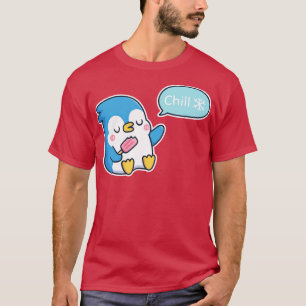 Camiseta Pingüino Cuto Con Popsicle Dice Chill
