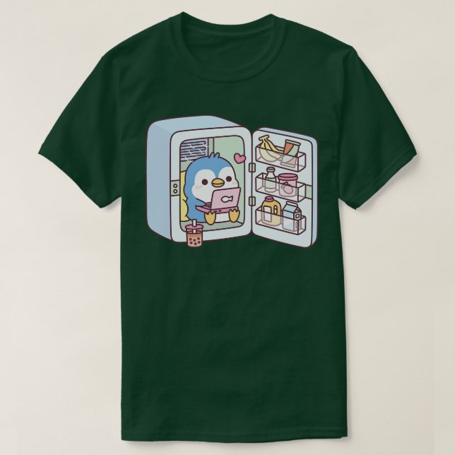 Camiseta Pingüino Cuto En Nevera (Diseño del anverso)