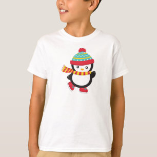 Camiseta Pingüino Cuto, Pingüino De Patinaje Hielo, Gorra, 