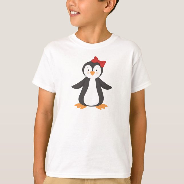 Camiseta Pingüino Cuto, Pingüino Pequeño, Pingüino Con Vaca (Anverso)