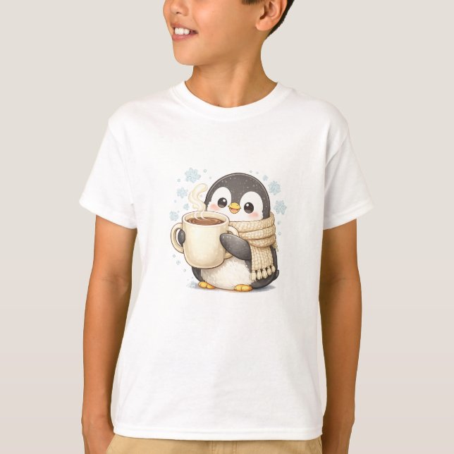 Camiseta Pingüino de Café de la Mañana (Anverso)