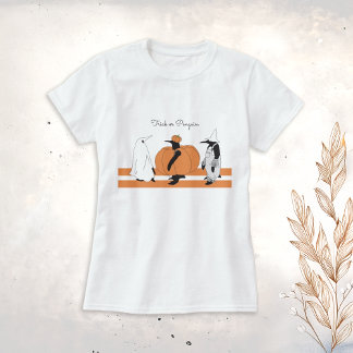 Camiseta Pingüino de Calabaza Divertido Halloween