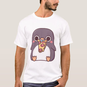 Camiseta Pingüino De Chubby Con Pizza De Pepperoni