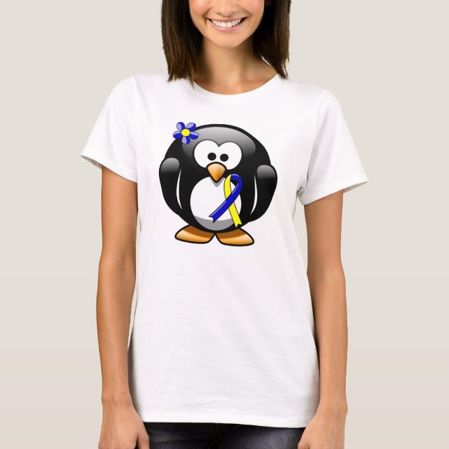 Camiseta Pingüino de cinta azul y amarilla (Anverso)