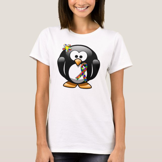 Camiseta Pingüino De Cinta De Rompecabezas (Anverso)