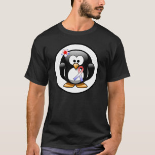 Camiseta Pingüino de cinta roja, blanca y azul