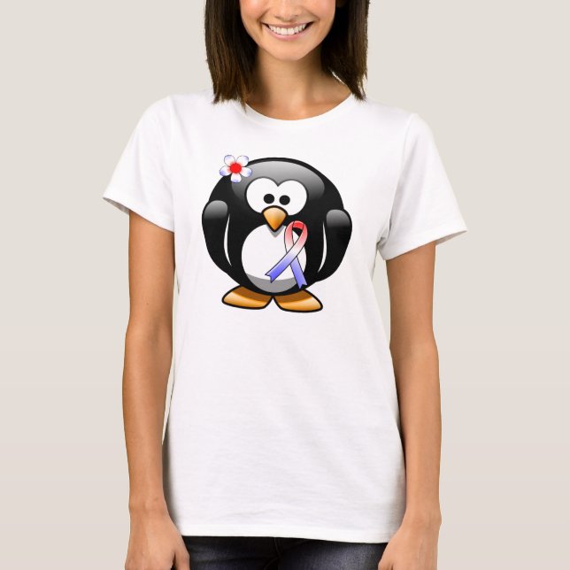 Camiseta Pingüino de cinta roja, blanca y azul (Anverso)