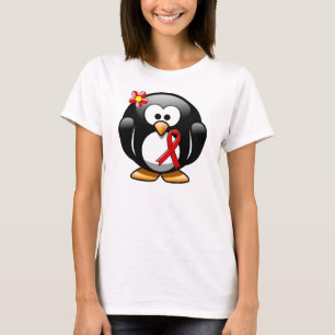 Camiseta Pingüino de cinta roja de conciencia