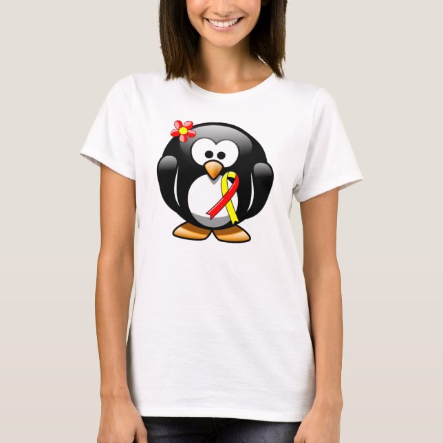 Camiseta Pingüino de cinta roja y amarilla (Anverso)