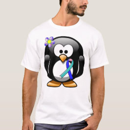 Camiseta Pingüino de cinta verde azulada/rosa/azul