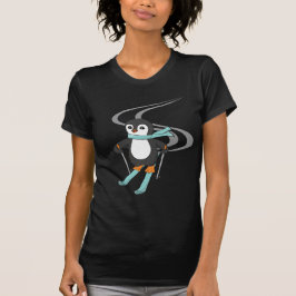 Camiseta Pingüino de esquí lindo