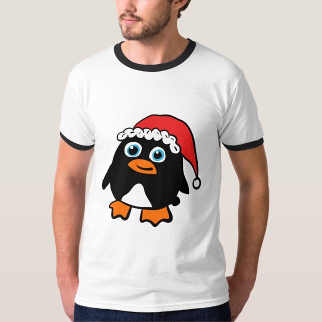 Camiseta Pingüino de gorra de Santa (Anverso)