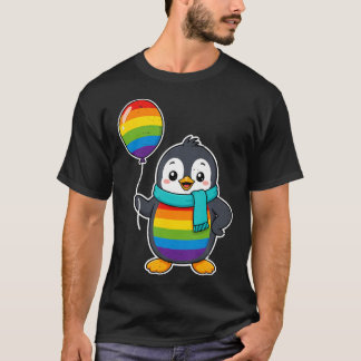 Camiseta Pingüino de la Bandera del Arcoíris Lesbiana Orgul