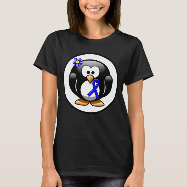 Camiseta Pingüino de la cinta azul de la conciencia (Anverso)