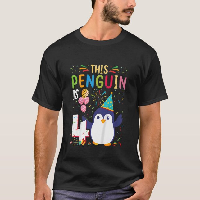 Camiseta Pingüino de Niños 4 Aniversario del Pingüino de Cu (Anverso)