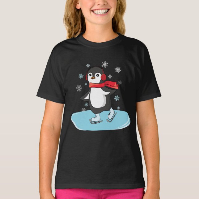 Camiseta Pingüino de patinaje sobre hielo (Anverso)