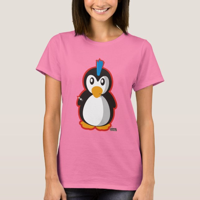 Camiseta Pingüino de rock de punk (Anverso)