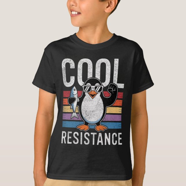 Camiseta Pingüino de Tarifas de Resistencia Fría Sutil Prot (Anverso)