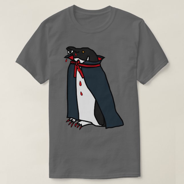 Camiseta Pingüino de vampiro de horror de Halloween (Diseño del anverso)