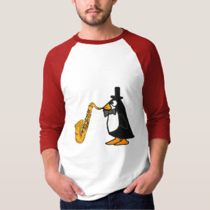Camiseta Pingüino del AL que toca el saxofón