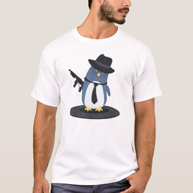 Camiseta Pingüino del gángster (Anverso)