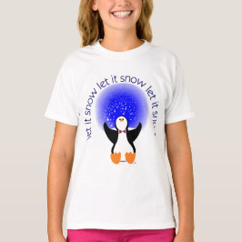 Camiseta ¡Pingüino del globo de la nieve - déjelo nevar!