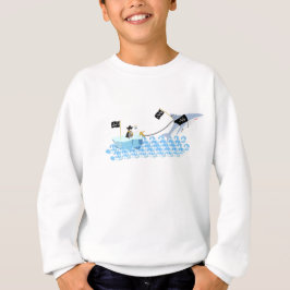 Camiseta Pingüino del pirata con el tiburón