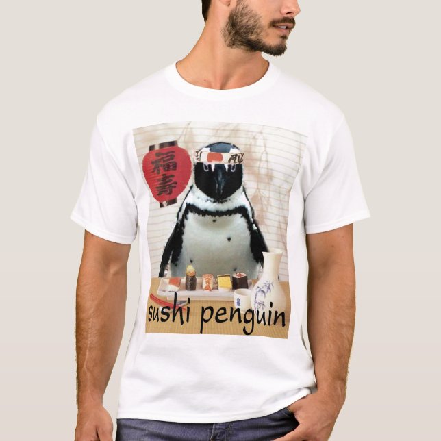 Camiseta pingüino del sushi (Anverso)