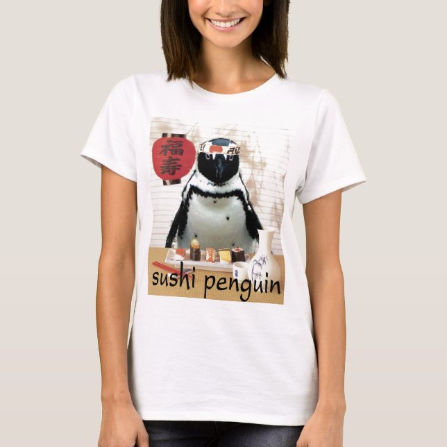 Camiseta pingüino del sushi (Anverso)
